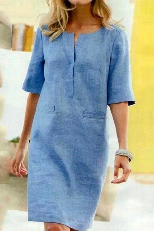 Etta | Linen-Cotton Shift Dress