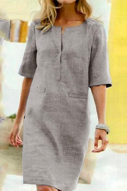 Etta | Linen-Cotton Shift Dress