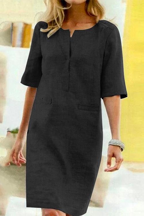 Etta | Linen-Cotton Shift Dress