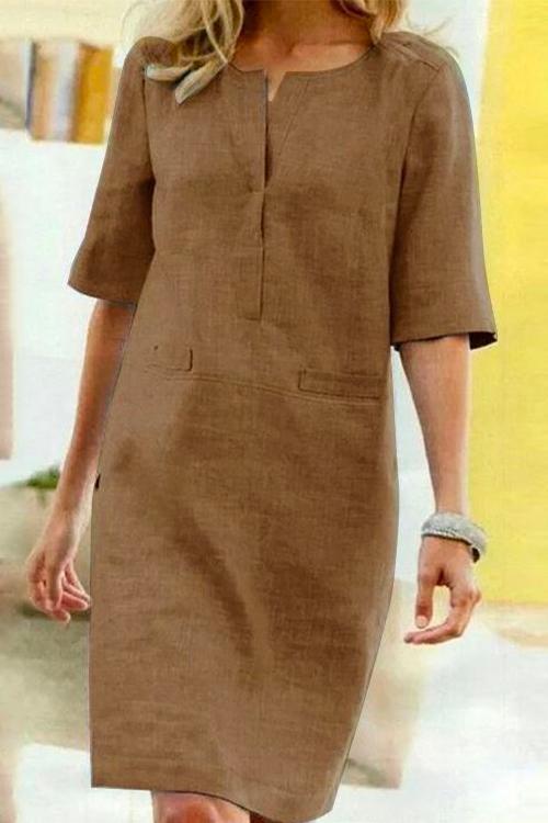 Etta | Linen-Cotton Shift Dress