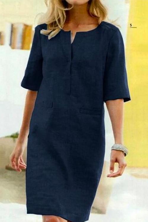 Etta | Linen-Cotton Shift Dress