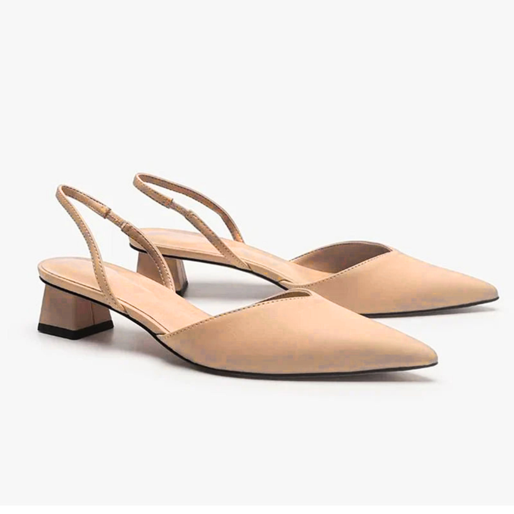Flavia | Escarpins slingback à talon bas