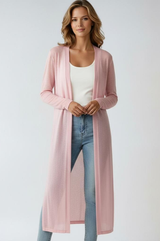Long Soft Women's Cardigan With Open Front