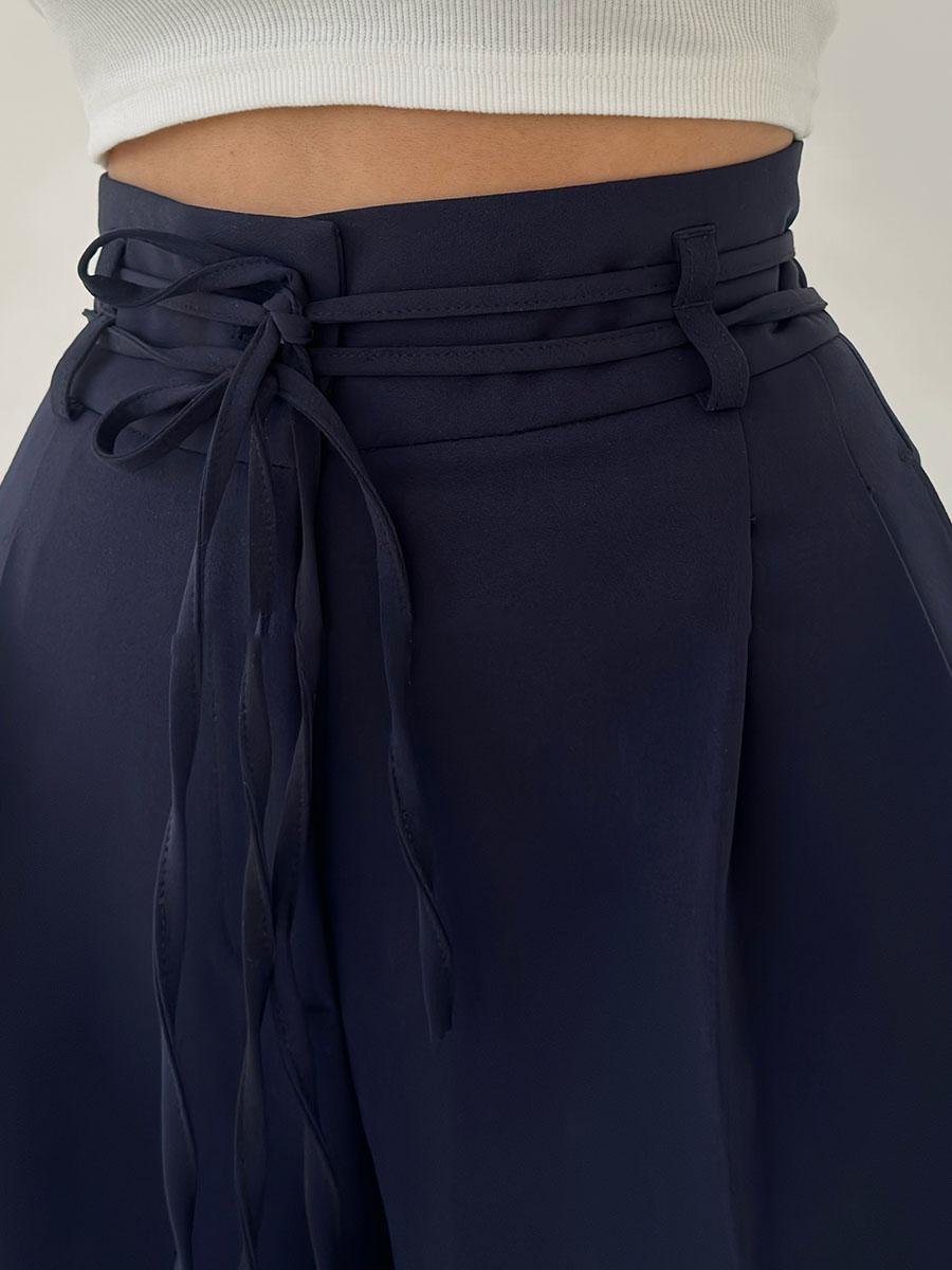 Comfortabele Dames Broek met Hoge Taille en Wijde Pijpen