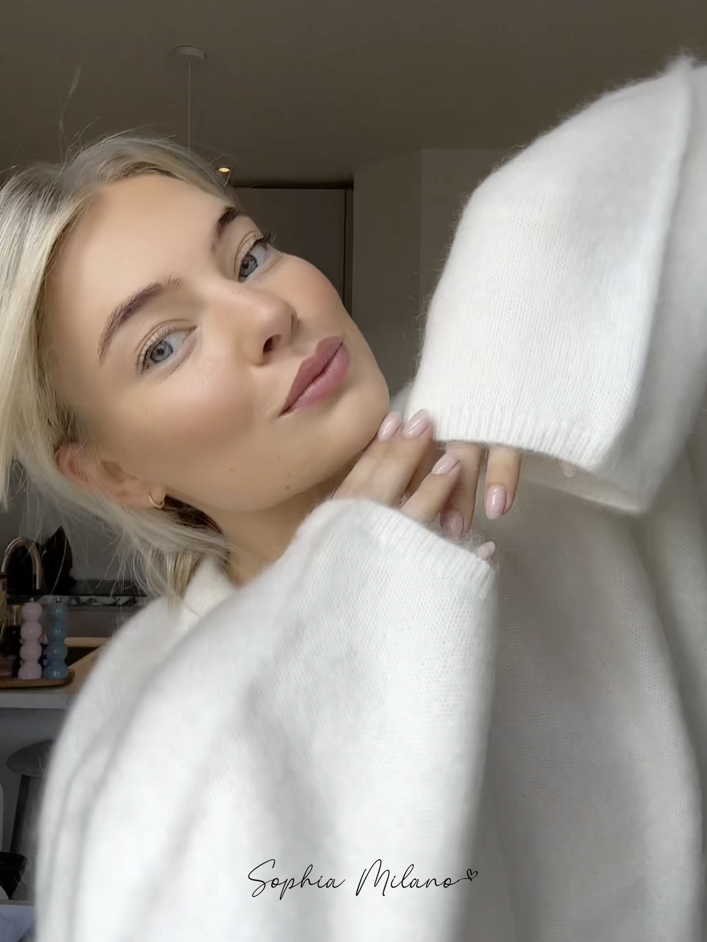 Luxe Oversized Dames Trui met Lange Mouwen en Ronde Hals