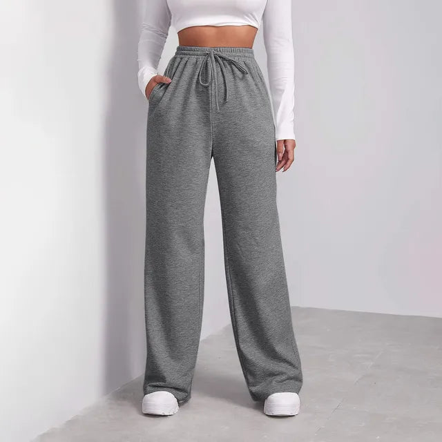 Alina | Pantalon de jogging décontracté taille haute à jambes larges