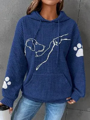Warme Oversized Zachte Dames Hoodie met Hond Print