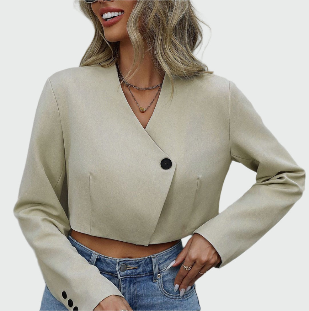 Tegan | Cropped Blazer with Asymmetrical Closure