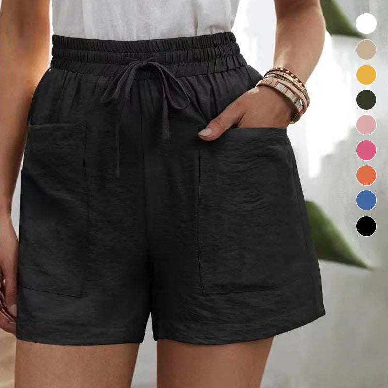 Balbina | Zomerse Linnen Shorts met Hoge Taille en Koordsluiting