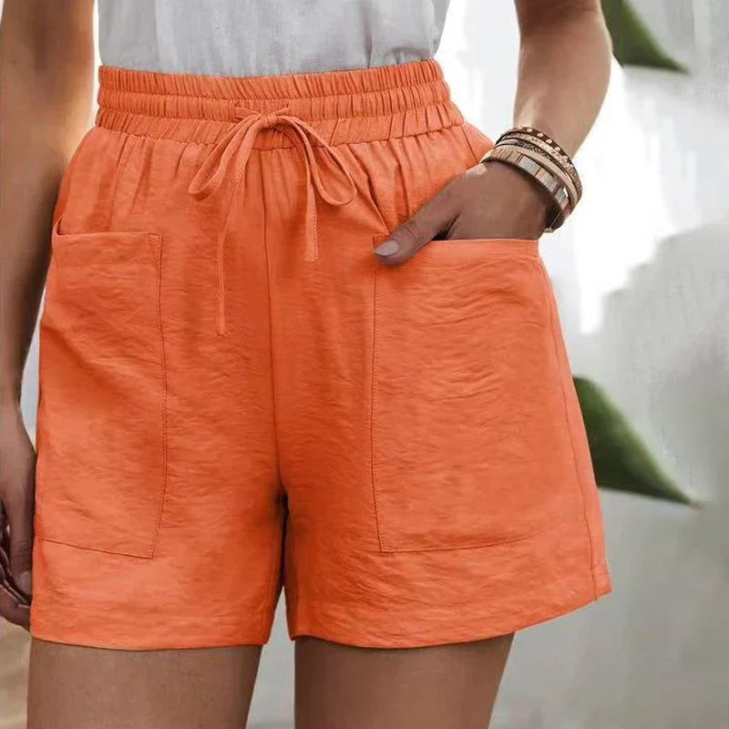 Balbina | Zomerse Linnen Shorts met Hoge Taille en Koordsluiting