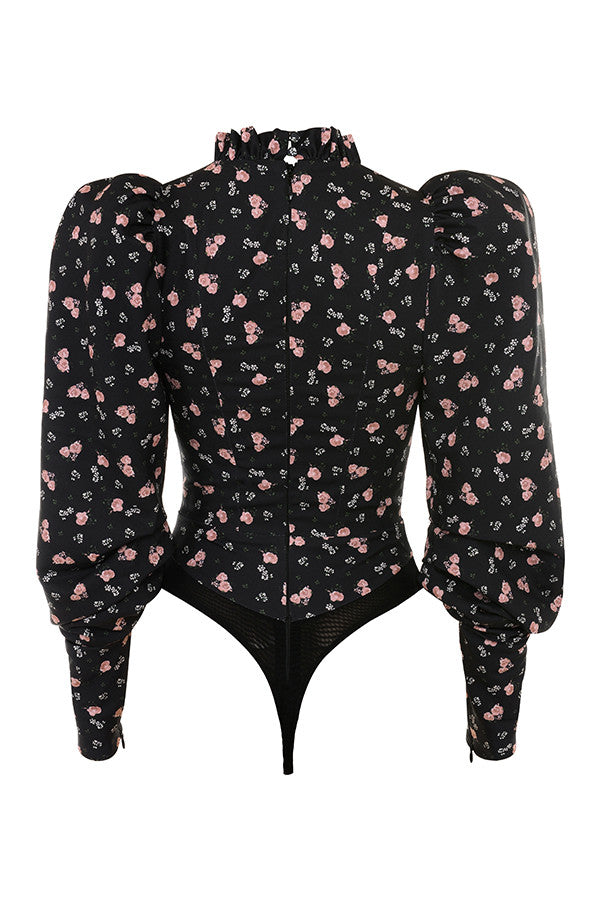 Brittnee | Bloemenprint Top met Romantische Cut-Out