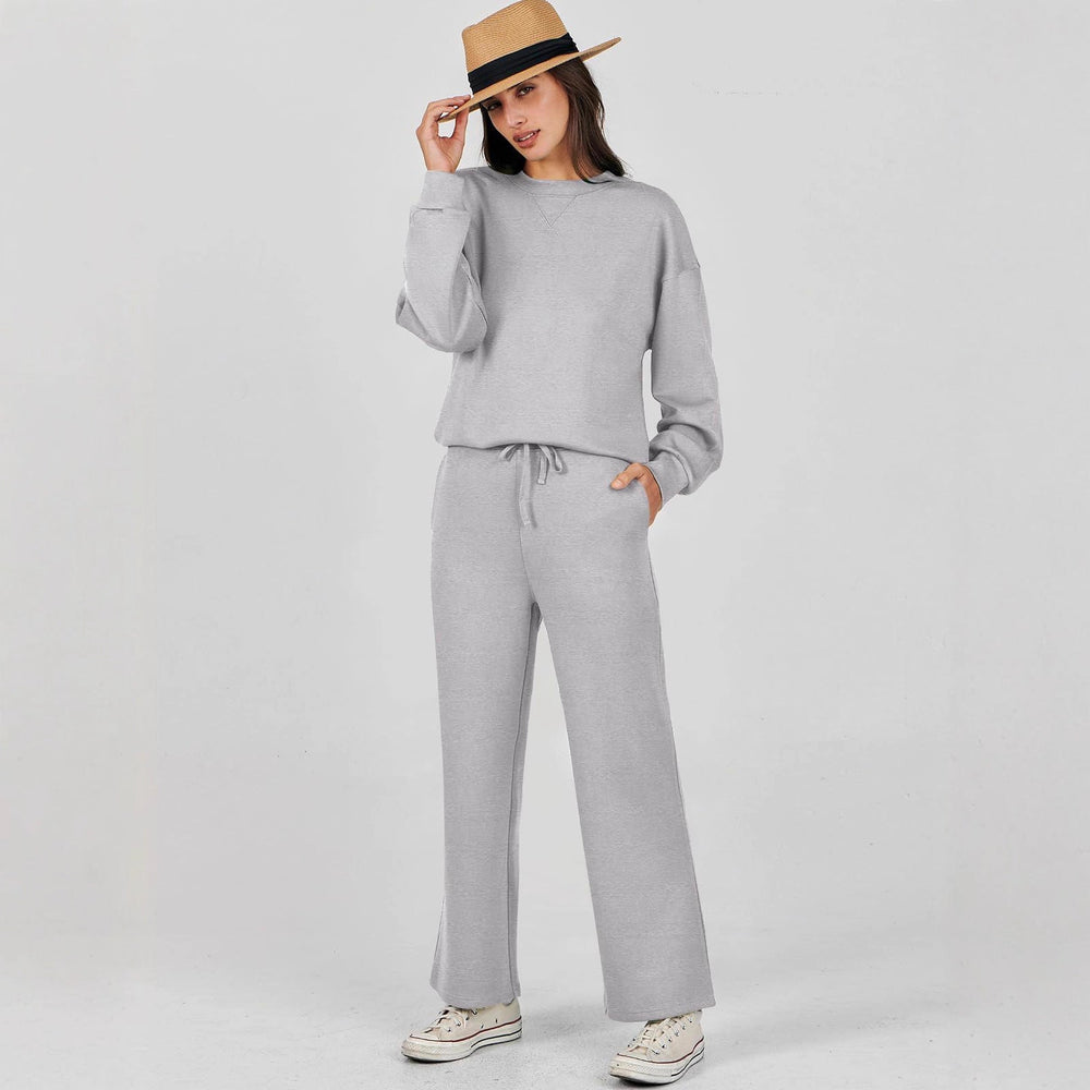 Ensemble Loungewear Confortable pour Femmes avec Pull et Pantalon Large