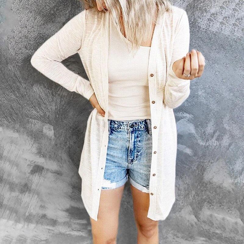 Trendy Luchtige Dames Cardigan met Knopen