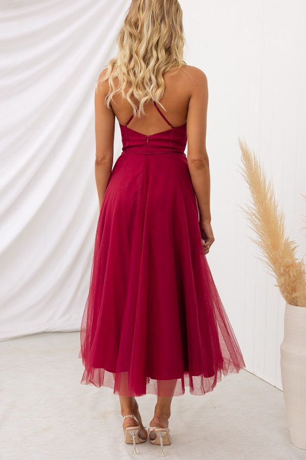 Moxi| Tulle Corset Dress with Spaghetti Straps