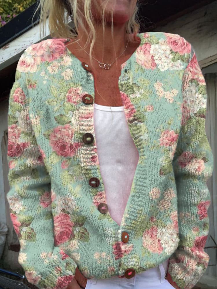 Elegante Comfortabele Gebreide Dames Cardigan met Knopen