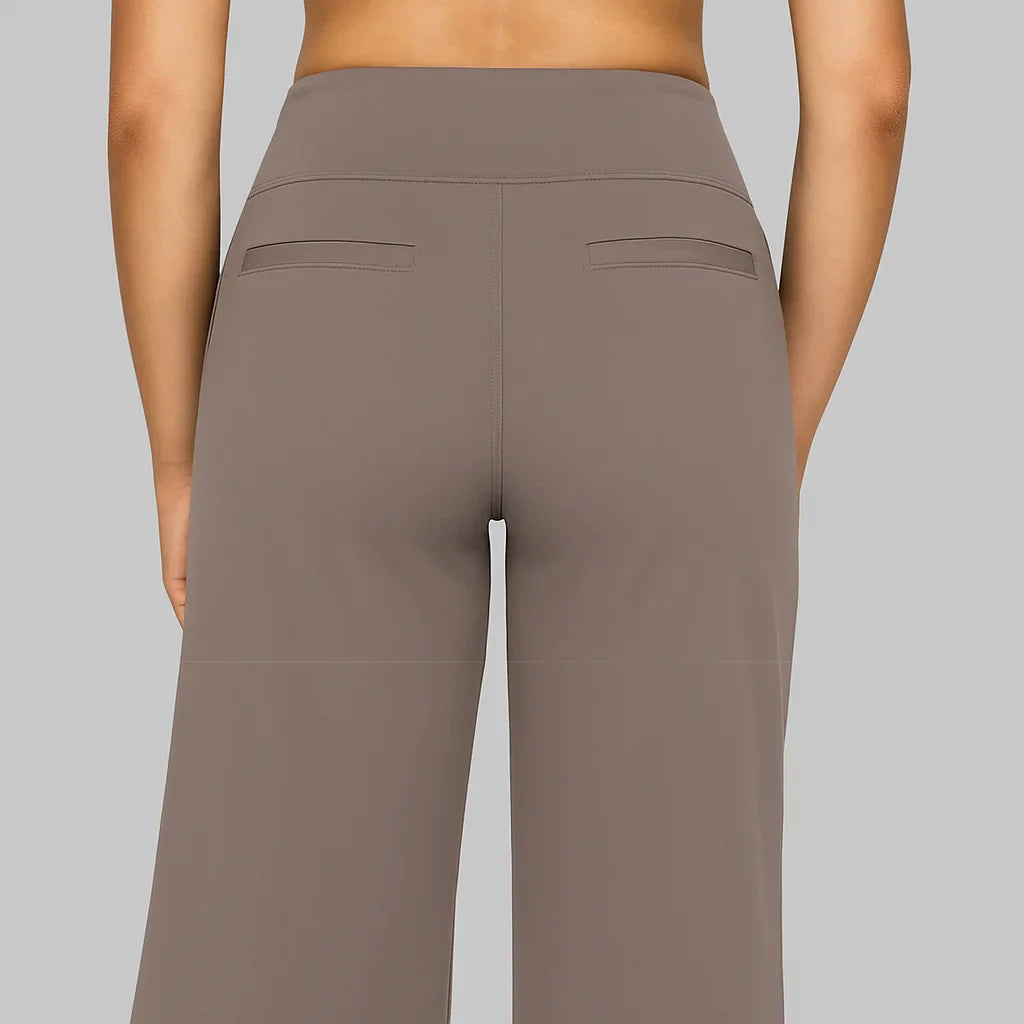 Comfortabele Wijde Broek Dames met Hoge Taille en Zakken