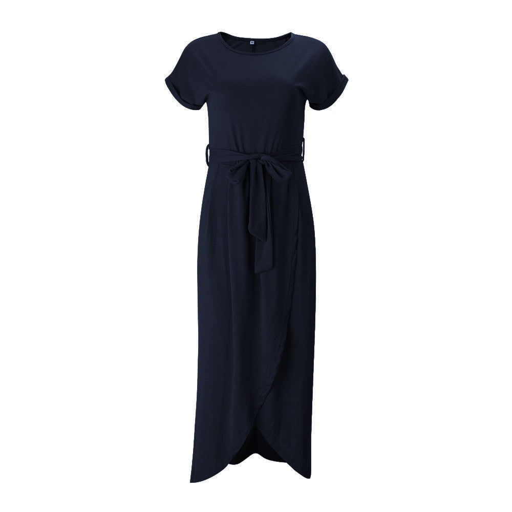 Olyvia | Elegant Navy Wrap Dress