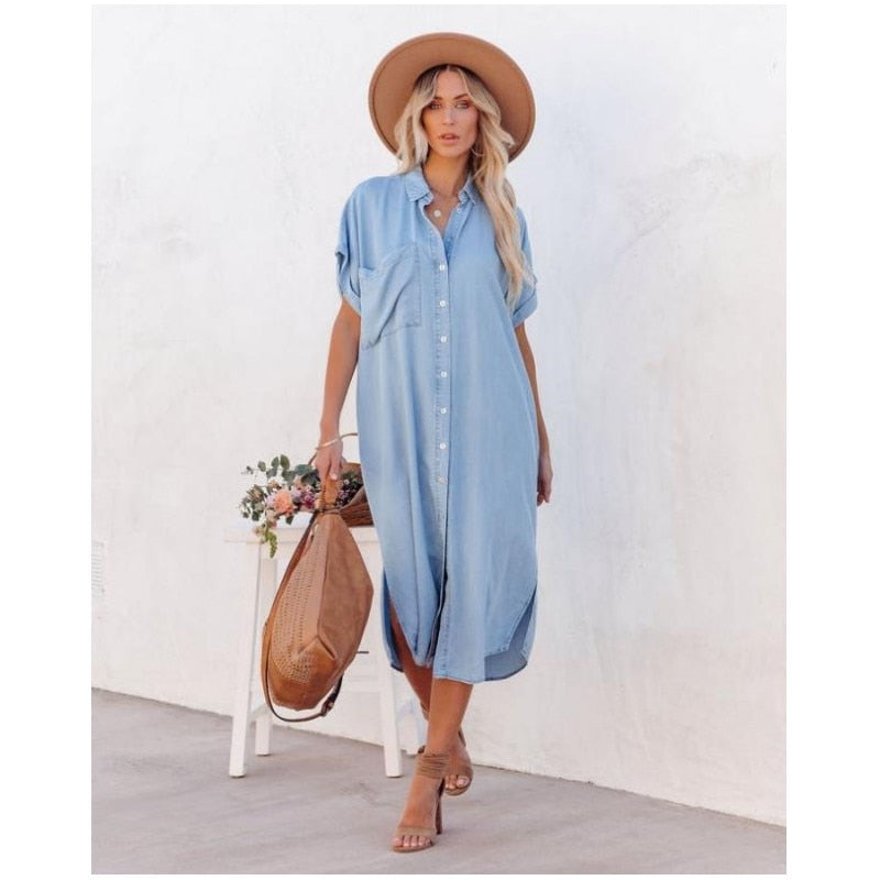 Orlah | Relaxed Denim Dames Blouse Jurk