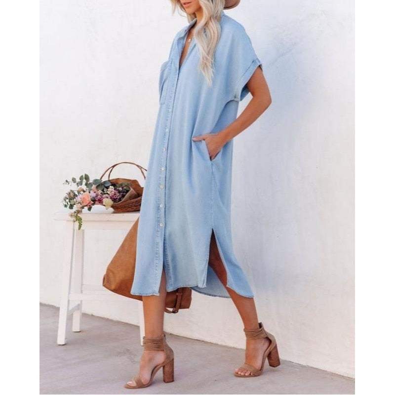 Orlah | Relaxed Denim Dames Blouse Jurk