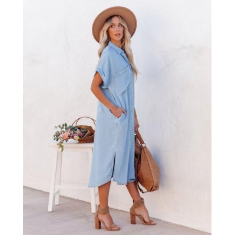 Orlah | Relaxed Denim Dames Blouse Jurk
