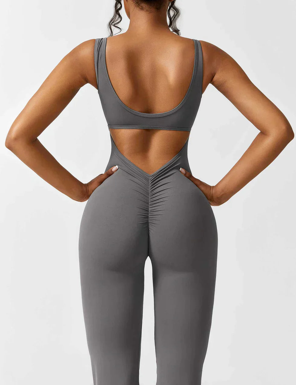 Cath | Sculpting Flare Jumpsuit with Open Back