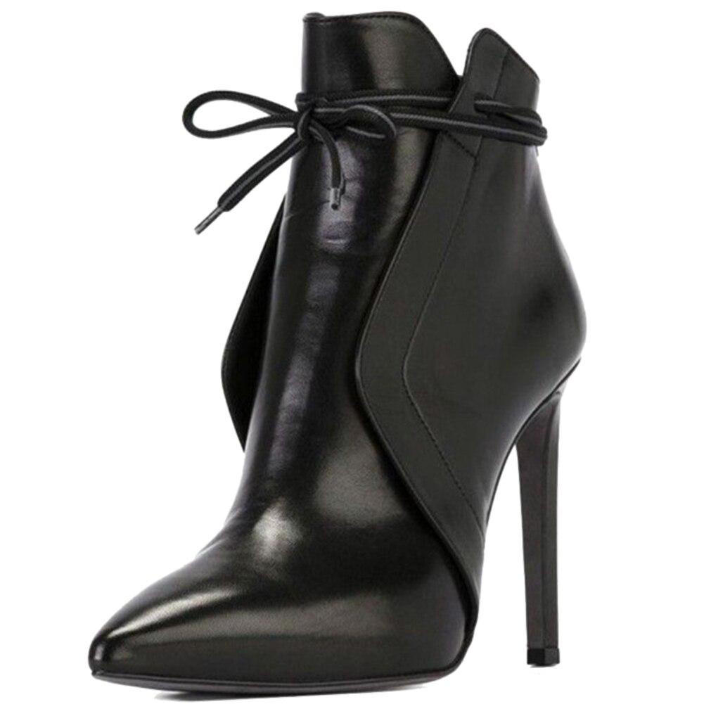 Bottine Talon Aiguille et Bout Pointu en Simili Cuir pour Femme - Emilia Lane