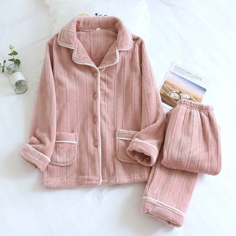 Alison | Warme Fluwelen Pyjama Set