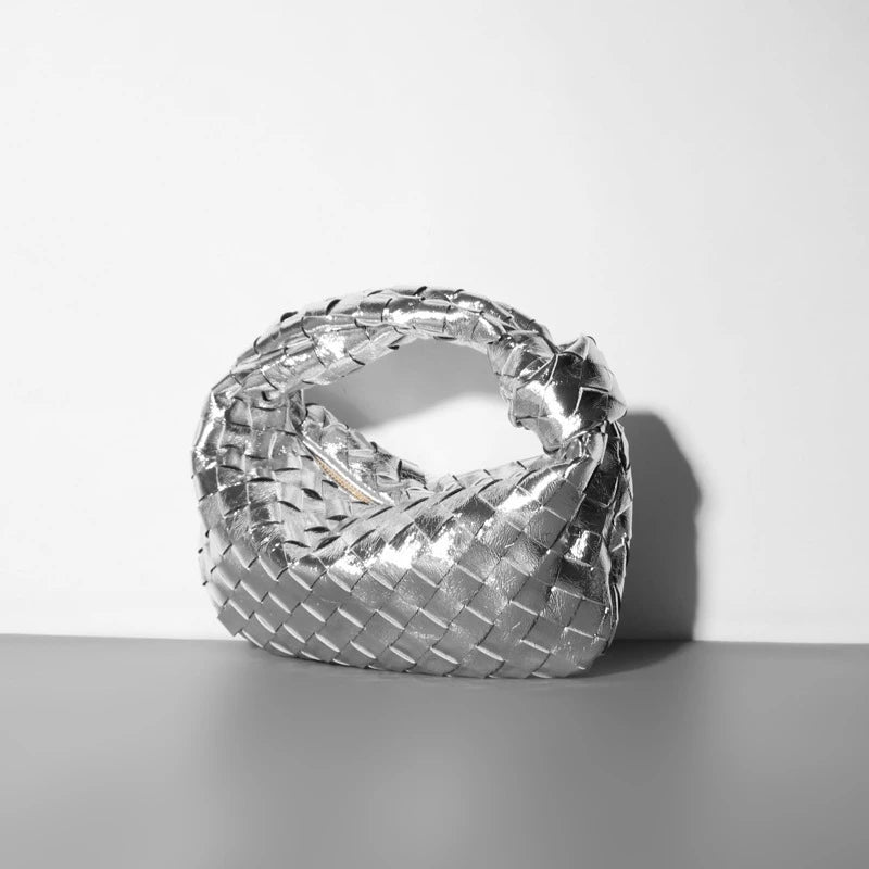 Blair | Luxe Gevlochten Handtas in Metallic