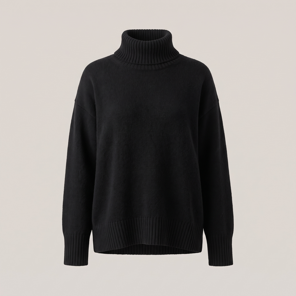 Oversized Gebreide Coltrui met Ribboorden en Lange Mouwen voor Dames