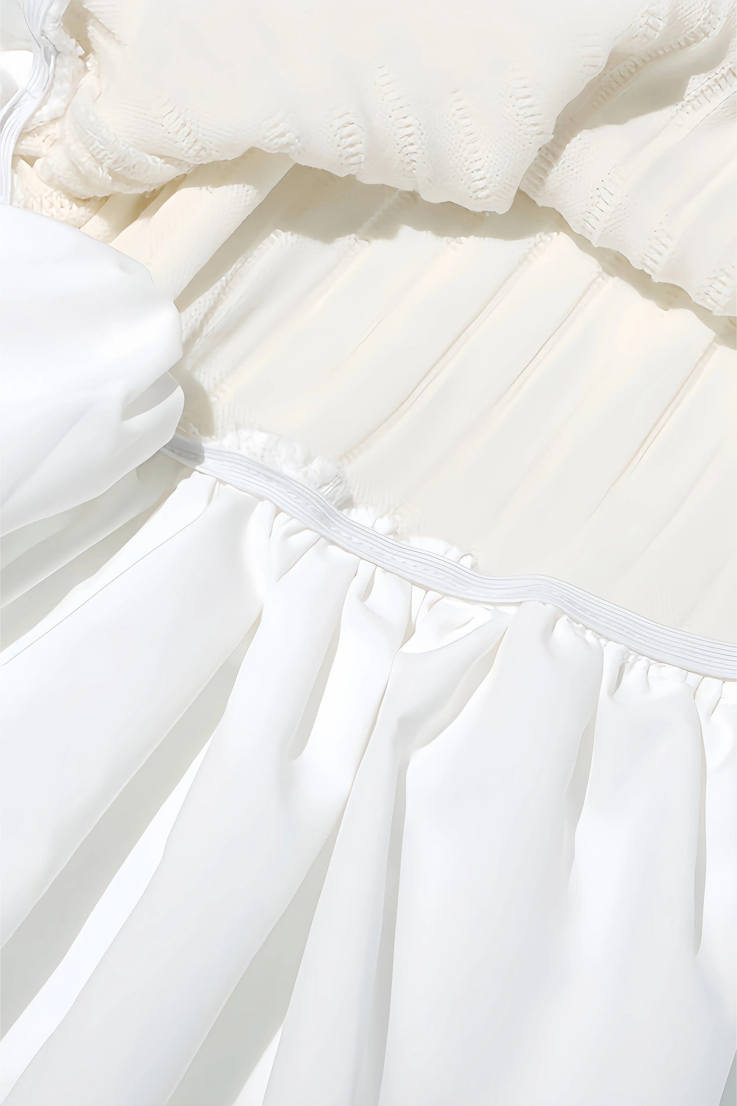 Clara Dames Elegante Geplooide Witte Jurk - Mini