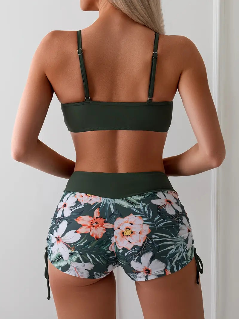 Fionn | Floral High-Waisted Bikini Set