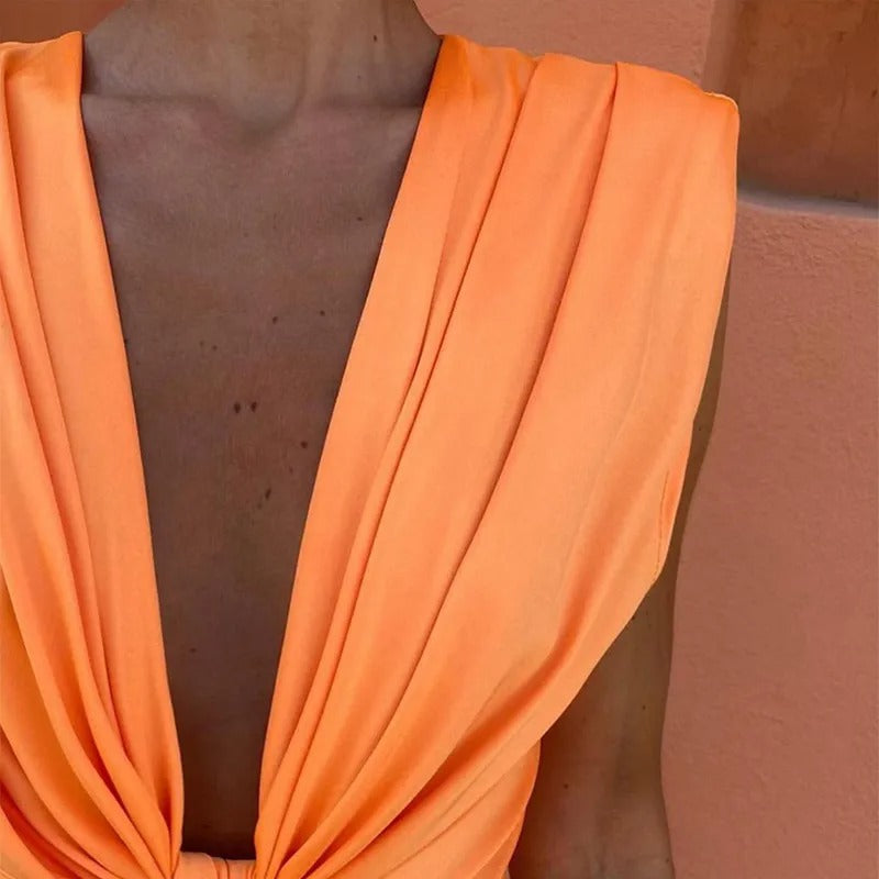 Darly | Elegante Draped Avondjurk met Split