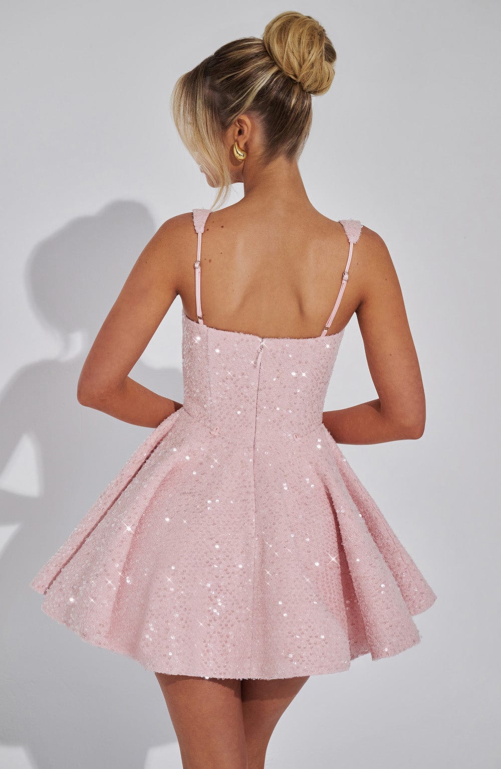 Feestjurk Met Pailletten En Grote Strik Mini Jurk Voor Dames