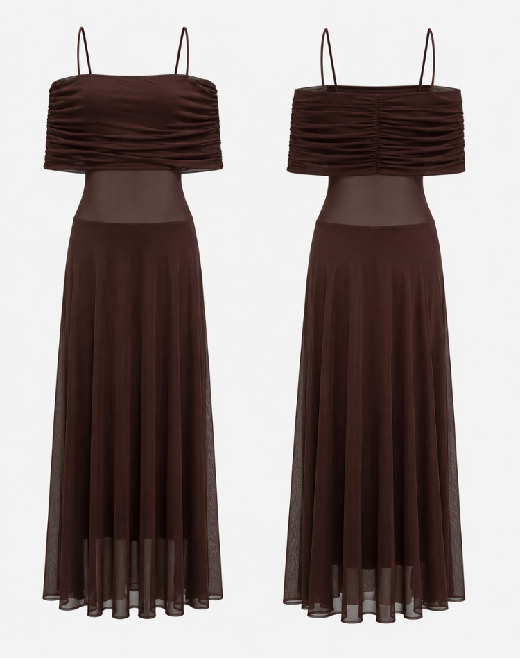 Chiffon Maxi Jurk voor Dames met Luchtig Design en Subtiele Glans