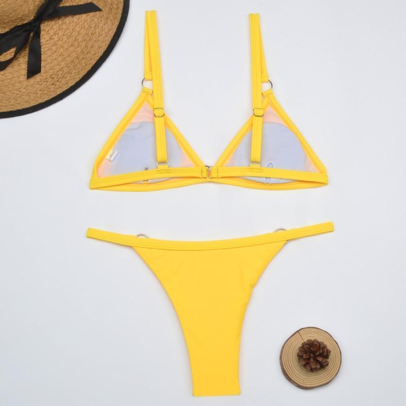 Marj | Minimalistische Bikini met Ringdetails en Triangel Top