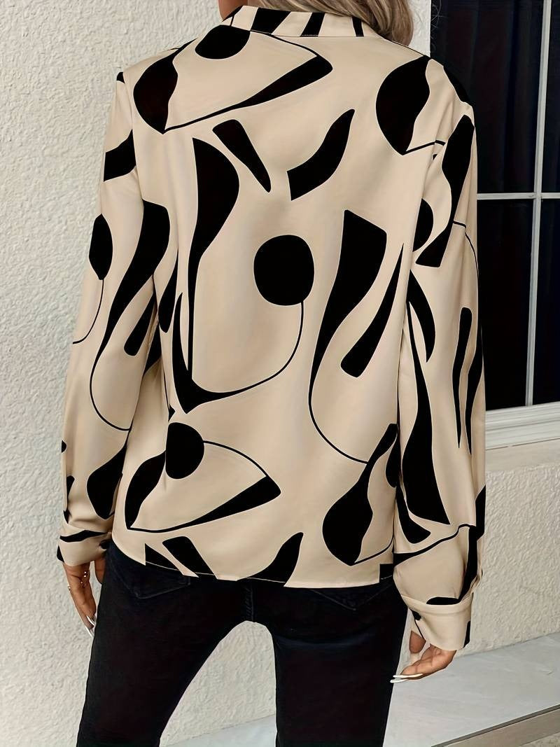 Dames Blouse Met Print en Lange Mouwen