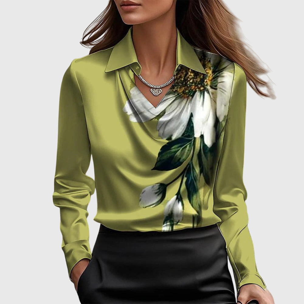 Chique Verfijnde Dames Blouse met Lange Mouwen