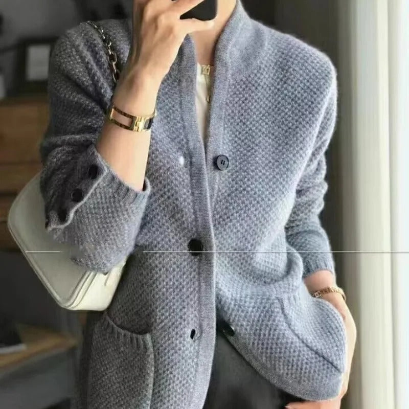 Leila | Luxe Klassieke Wollen Cardigan