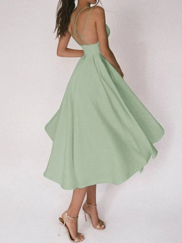 Ermina | Elegante Midi-Jurk met Spaghettibandjes