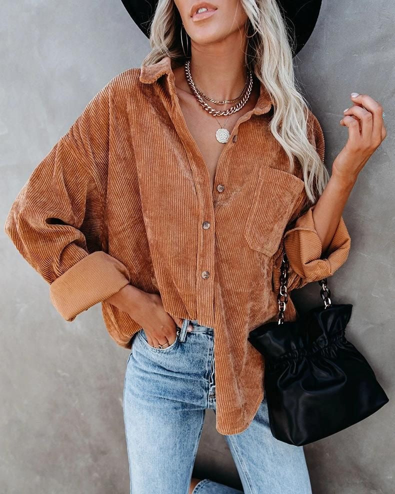 Ainara | Corduroy Button-Down Shirt