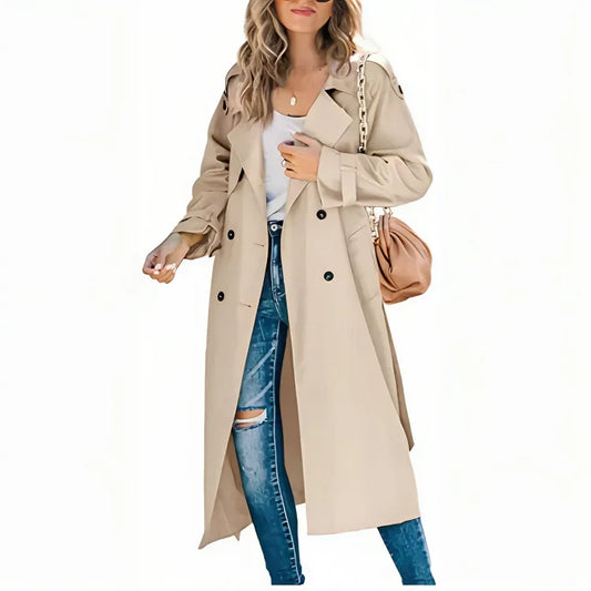 Stijlvolle Elegante Dames Trenchcoat Met Ceintuur
