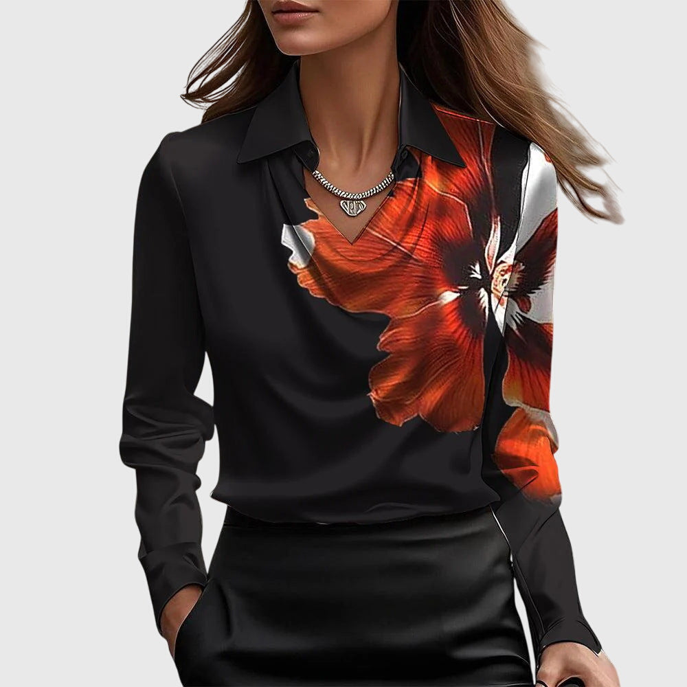 Chique Verfijnde Dames Blouse met Lange Mouwen
