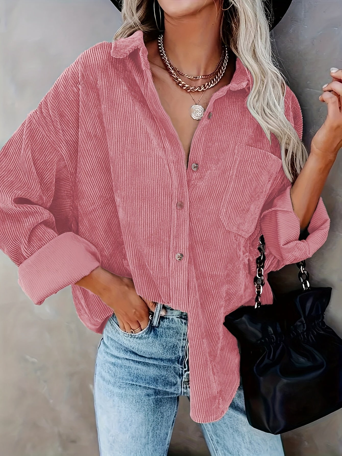 Ainara | Corduroy Button-Down Shirt