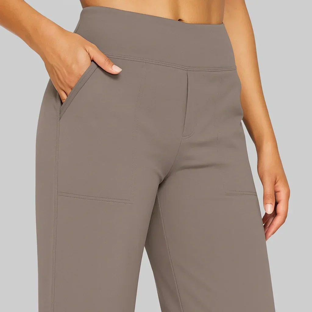 Comfortabele Wijde Broek Dames met Hoge Taille en Zakken