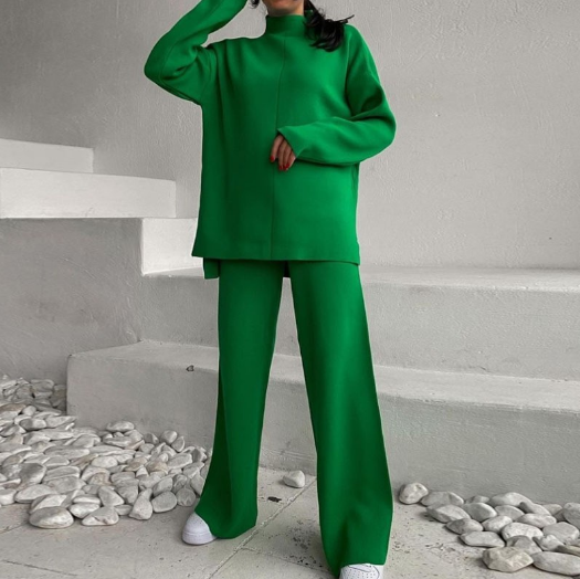 Trendy Oversized Dames Loungewear Set met Wijde Pijpen