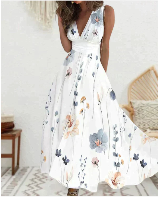 Beaudinne | Bloemenprint Maxi Jurk voor Dames