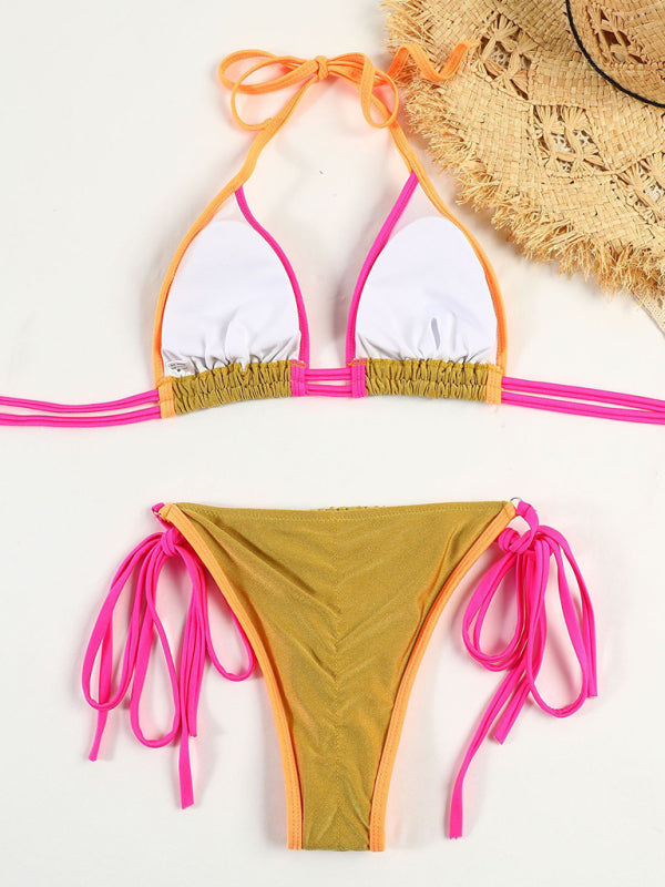 Parli | Bikini triangle avec détails contrastants à nouer