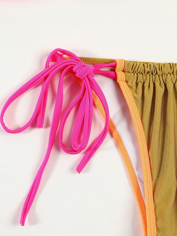 Parli | Bikini triangle avec détails contrastants à nouer