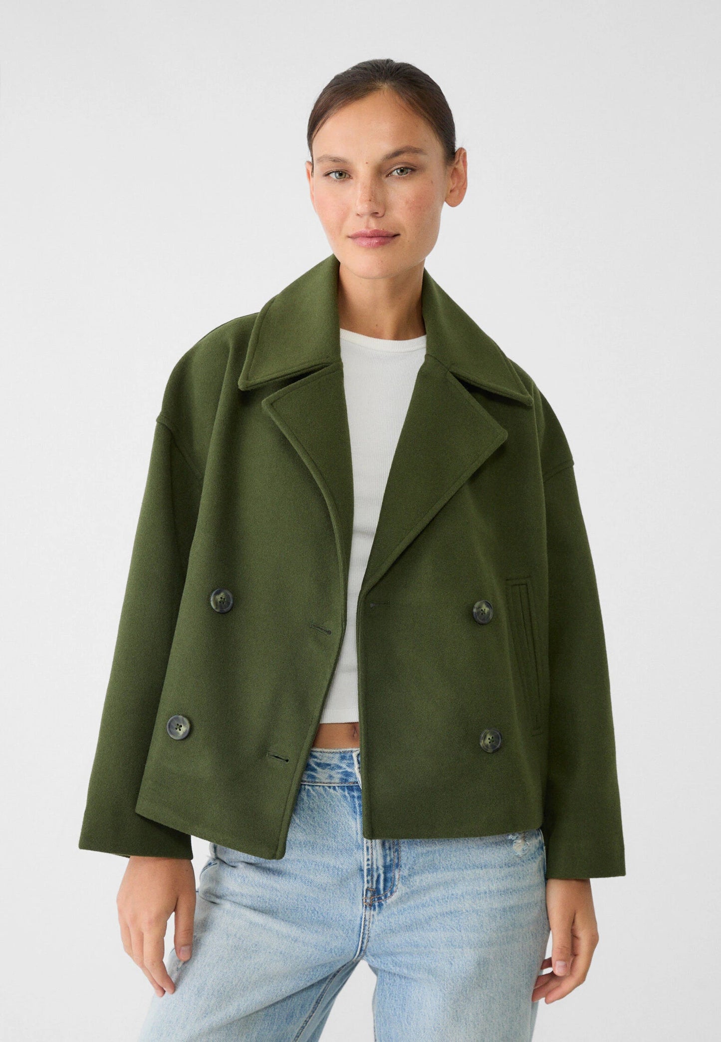 Trendy Chique Vrouwen Peacoat Jas Met Knopen