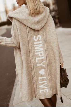 Trendy Zachte Dames Vest met Capuchon en Print